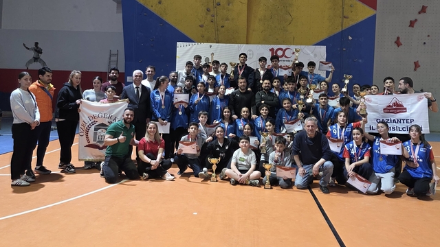 Gaziantep'te 'Okul Sporları Tırmanış Yarışması' yapıldı
