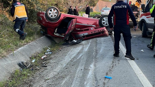 Ormancıları taşıyan otomobil takla attı: 3 yaralı