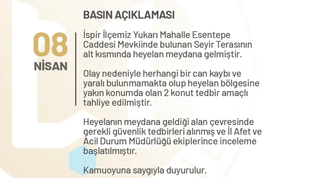 İspir'de korkutan heyelan: 2 konut tahliye edildi