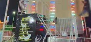 Lunaparkta, 'Sıfır yer çekimi' adlı eğlence aletinden fırladığı anlar kamerada