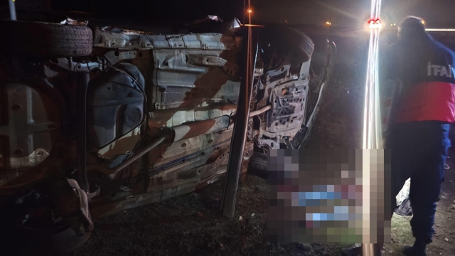 Iğdır'da şarampole devrilen otomobilin sürücüsü öldü