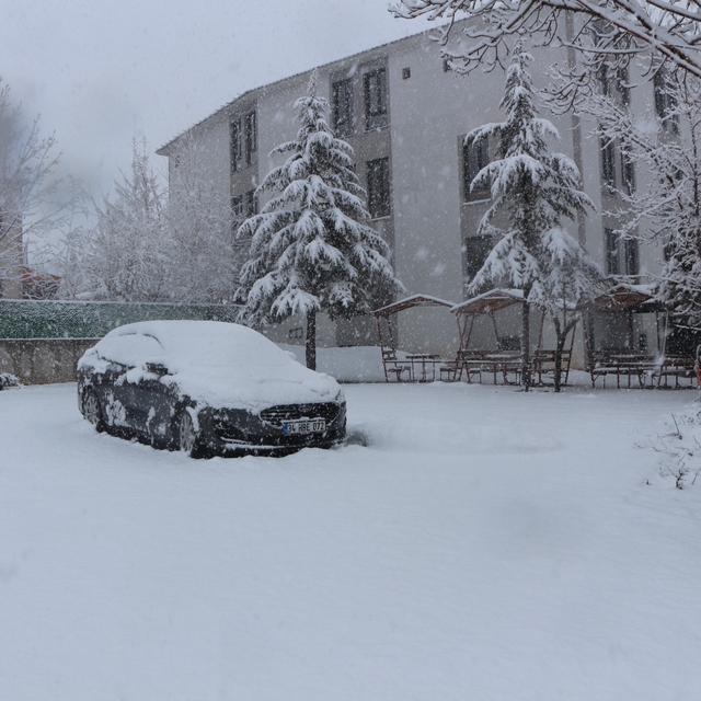 Karlıova'da kar yağışı