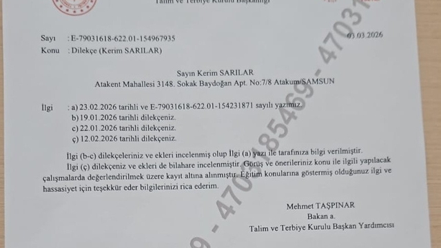MEB'den "Sarılılar Teoremleri" başvurusuna cevap