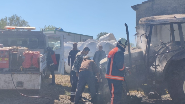 Keşan'da traktörde yangın