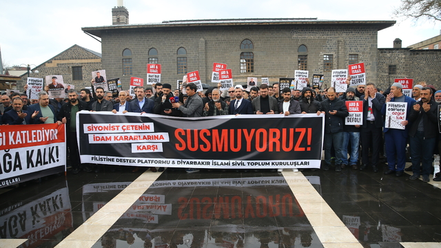 Diyarbakır ve Şırnak'ta İsrail'in Filistinli esirlere yönelik "idam yasası" protesto edildi