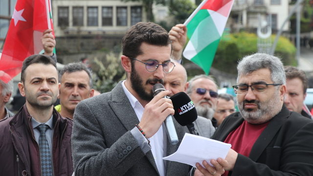 Karadeniz'de İsrail'in Filistinli esirlere yönelik "idam yasası" protesto edildi