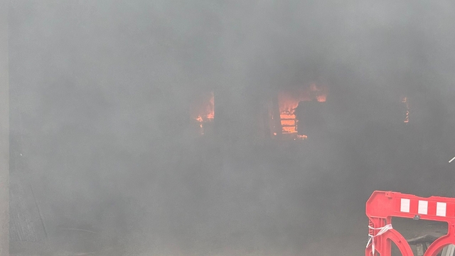 Rize'de inşaat alanında yangın