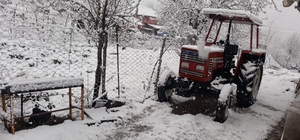 Kavak'ta kar yağışı