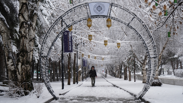 Erzurum'da kar kenti yeniden beyaza bürüdü