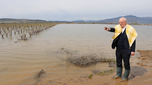 TZOB Genel Başkanı Bayraktar, İzmir'de aşırı yağışlardan etkilenen bölgeleri inceledi