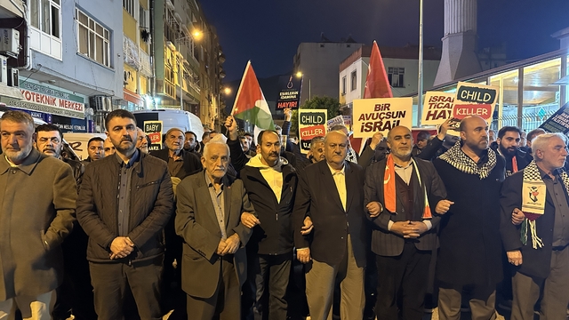 Hatay'da Filistin'e destek yürüyüşü düzenlendi