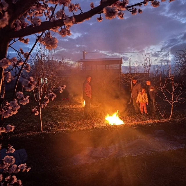 Erzincan'da çiftçiler don nöbetinde
