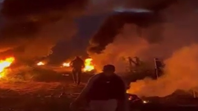 Meyveleri zirai don vurmasın diye ateş yakıp nöbet tutuyorlar