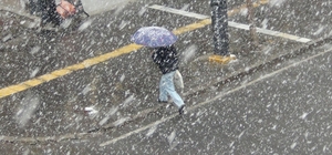 Kars’a kar biranda geldi her taraf bembeyaz oldu