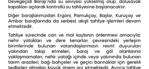 Diyarbakır’daki 5 barajda tahliye işlemi