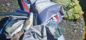 Kaçak balık avı yapan şahıslar fotokapana yakalandı