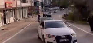 Bursa'da düğün konvoyunda tehlikeli şov