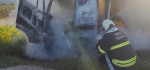 Kırıkhan'da kamyon yangını