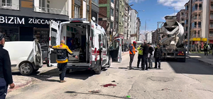 Beton mikserinin çarptığı kadın yaralandı