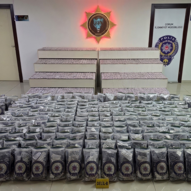 Çorum polisinden uyuşturucu sevkiyatına darbe: Binlerce hap ele geçirildi