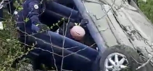 Otomobil şarampole devrildi: 1 yaralı