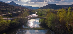 Sakarya Nehri'nin eşsiz manzarası havadan görüntülendi