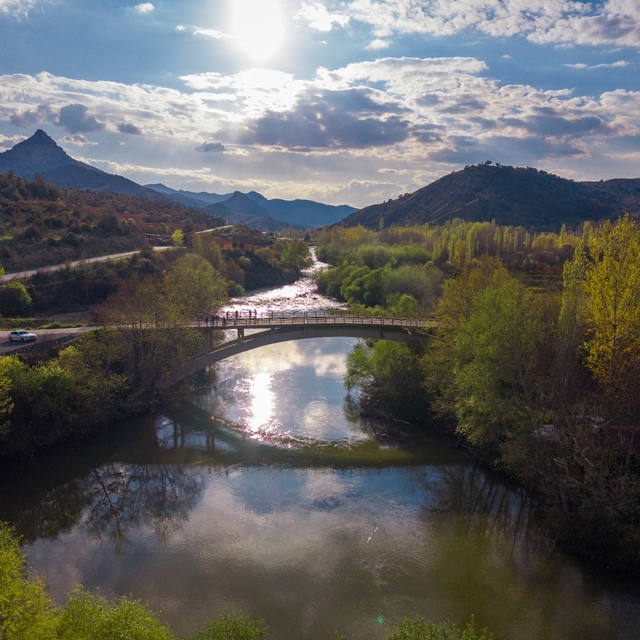 Sakarya Nehri'nin eşsiz manzarası havadan görüntülendi