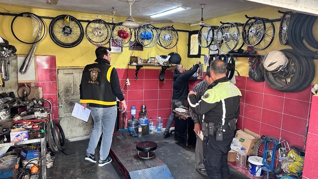 İskenderun ilçesinde motosiklet tamirhaneleri denetlendi