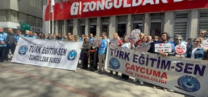 Zonguldak'ta eğitimciler Şanlıurfa'daki okul saldırısını protesto etti