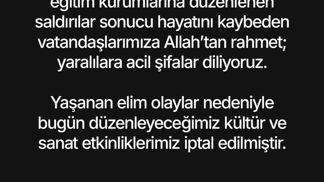 Başkan Çerçioğlu, tüm etkinlikleri iptal etti