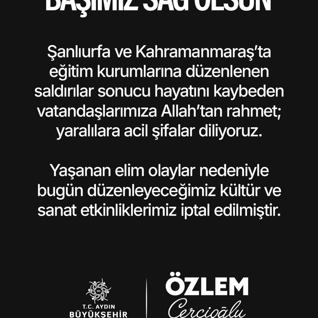 Başkan Çerçioğlu, tüm etkinlikleri iptal etti