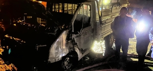 Alevlere teslim olan kamyonet kullanılmaz hale geldi