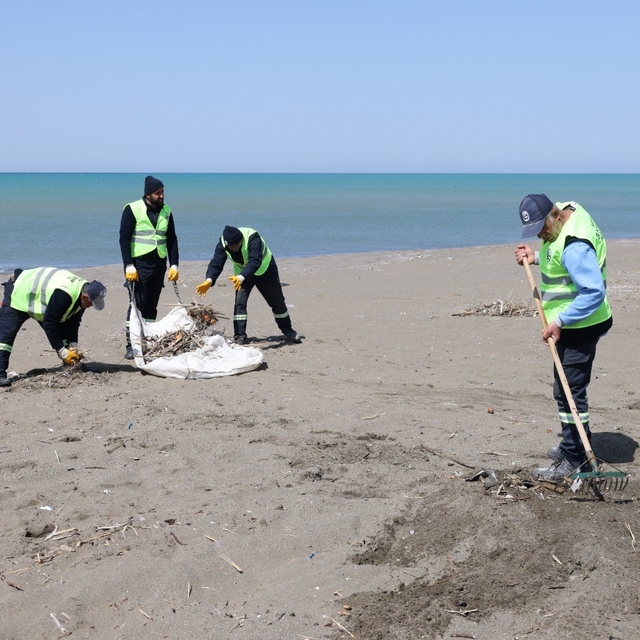 Hatay Büyükşehir Belediyesi, sahillerde temizlik çalışmasını yıl boyu sürdü...