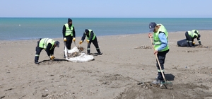 Hatay Büyükşehir Belediyesi, sahillerde temizlik çalışmasını yıl boyu sürdürüyor