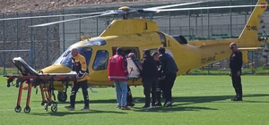 Erzurum'da kalp krizi şüphesi: Hasta helikopterle sevk edildi