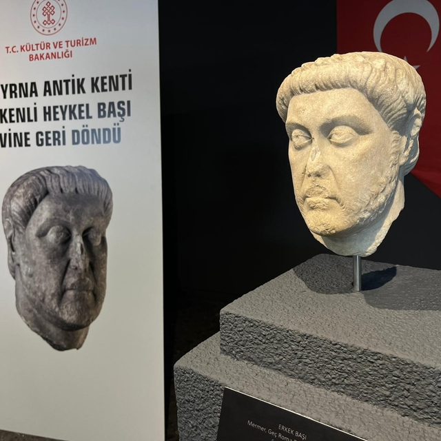ABD'den geri alınan Smyrna kökenli heykel başı İzmir'de sergileniyor