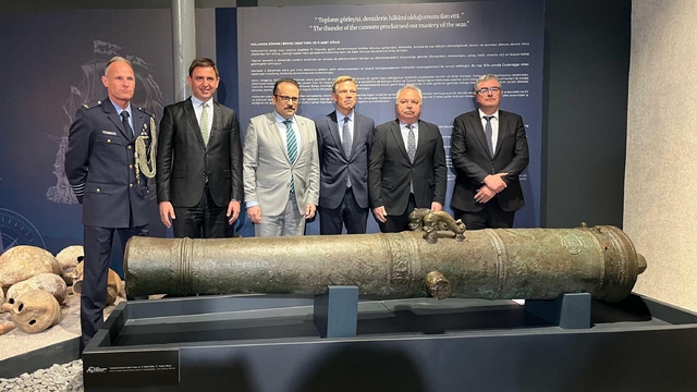 Söküme gelen gemiden çıkan bronz top, Kültür Sanat Fabrikası'nda sergileniyor