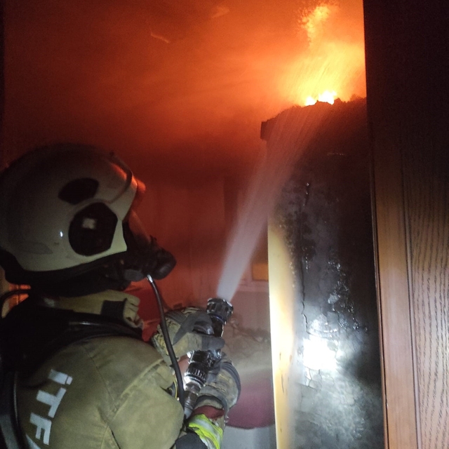 Arsuz'da ev alevlere teslim oldu