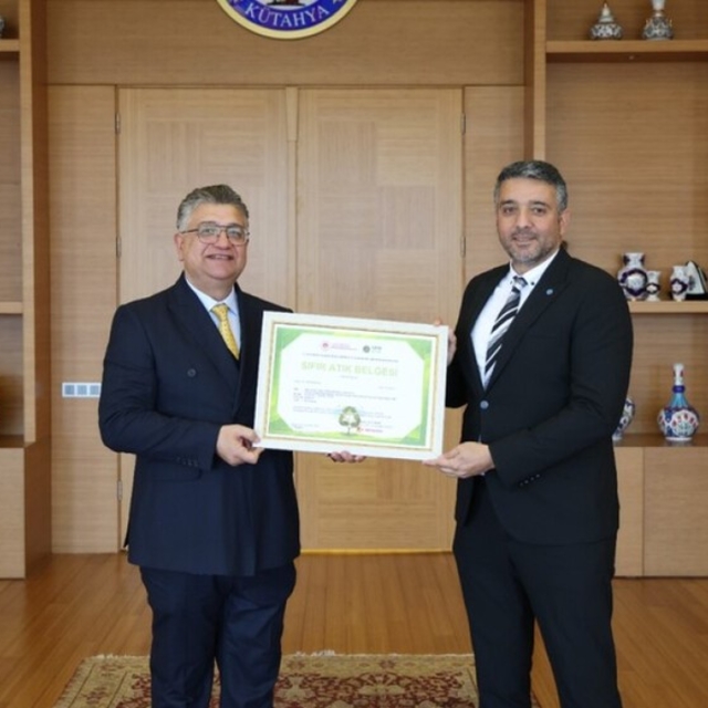 DPÜ Evliya Çelebi Yerleşkesi'ne 'Sıfır atık belgesi yenileme' başarısı