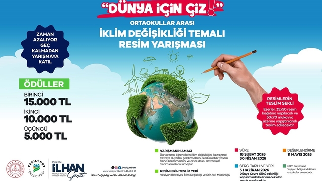 Yeşilyurt Belediyesi iklim değişikliği temalı okullar arası resim yarışması düzenliyor