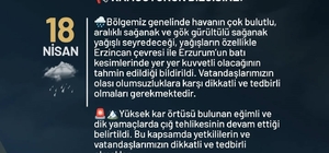 Erzurum Valiliğinden kuvvetli yağış uyarısı