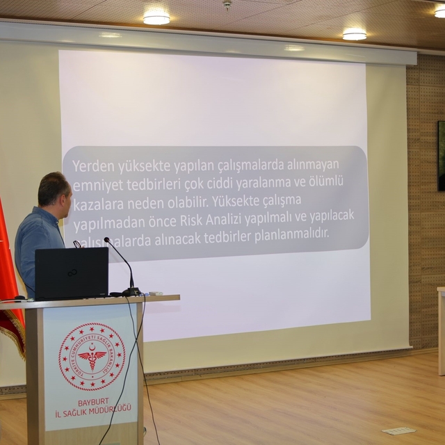 Bayburt İl Sağlık Müdürlüğü bünyesindeki sürekli işçilere İSG eğitimi