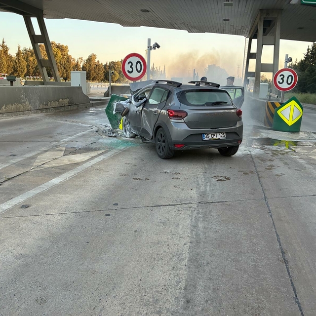 İzmir'de bariyerlere çarpıp yanan otomobilin sürücüsü öldü