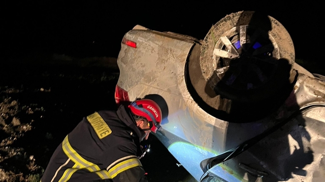 Otomobil takla attı; 1 ölü, 3 yaralı