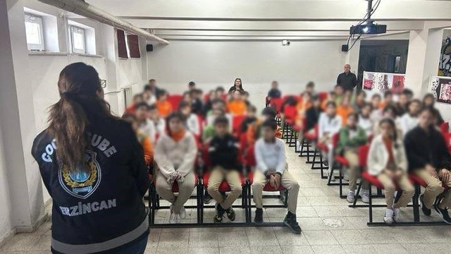 Erzincan'da öğrencilere güvenlik ve bilinçlendirme eğitimi