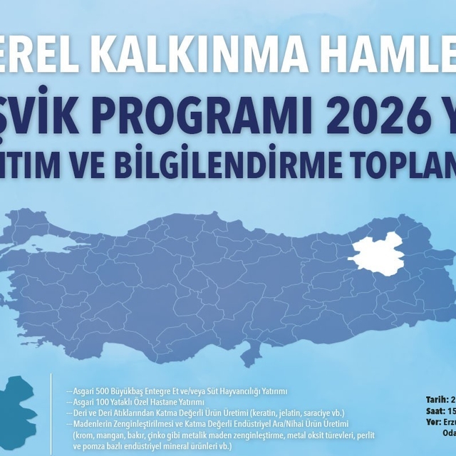 Yerel kalkınma hamlesi teşvik programı Erzurum'da tanıtılacak