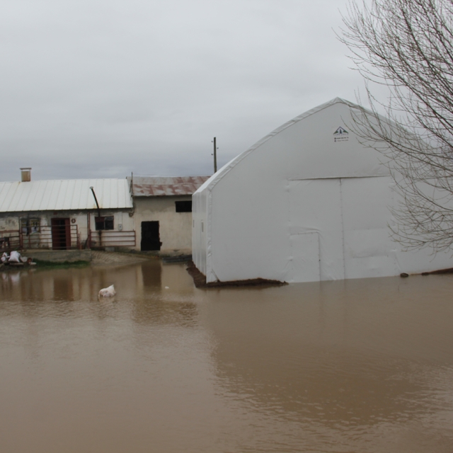 Baraj taştı, köy tamamen sular altında kaldı