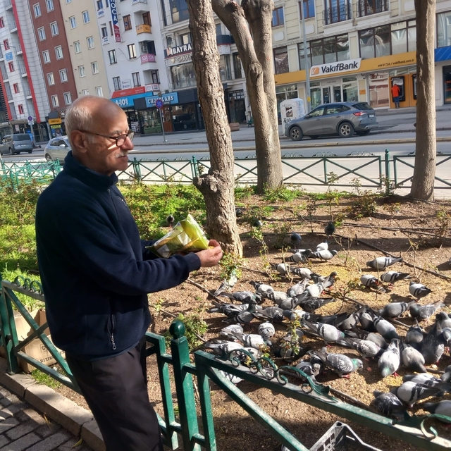 Dükkanının önüne gelen onlarca güvercini doyuruyor
Güvercinlerin Burhan ded...