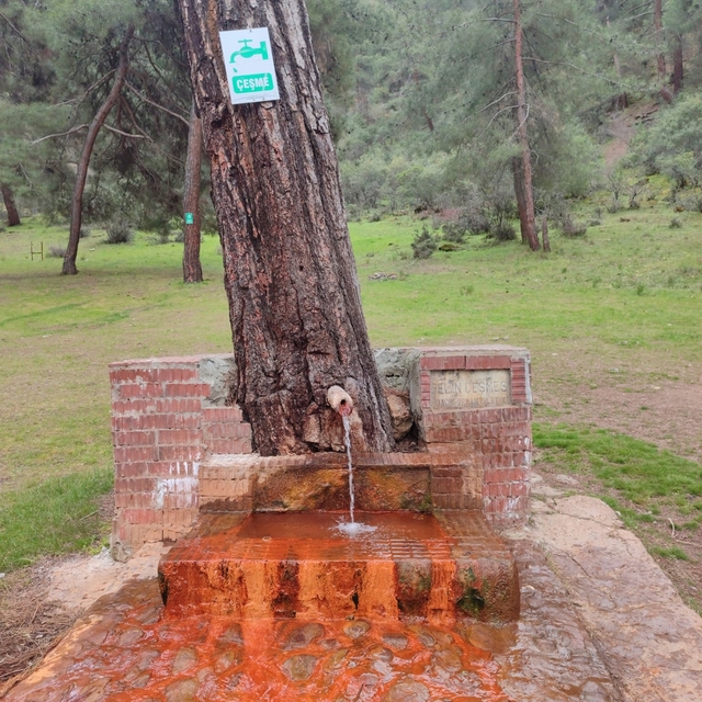 Çeşmeden maden suyu içmek isteyen vatandaşlar Laçin'e geliyor