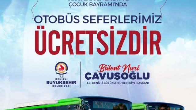 Denizli'de toplu ulaşım 23 Nisan'da ücretsiz olacak